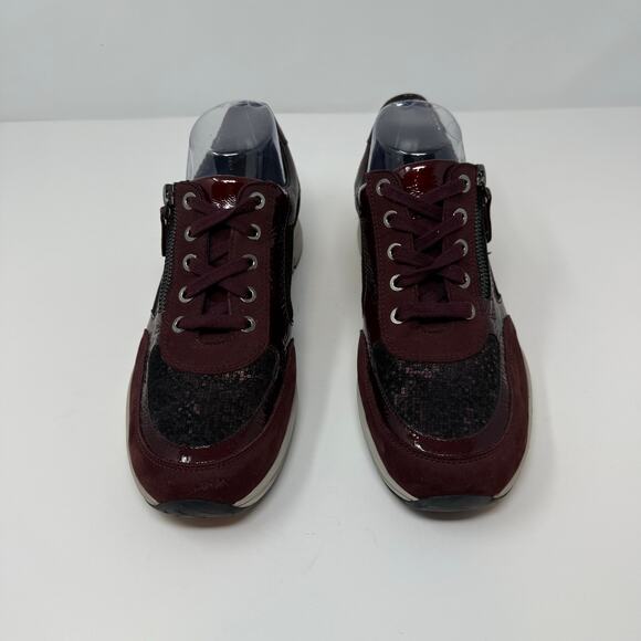 Mephisto YLONA Sneakers Women's 8.5 Marron Patent Leather Accents Metallic - Picture 4 of 13